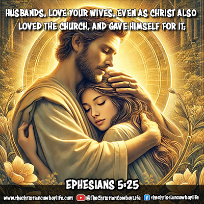 A husband lovingly hugging his wife, symbolizing the selfless love Christ has for the church, as expressed in Ephesians 5:25.