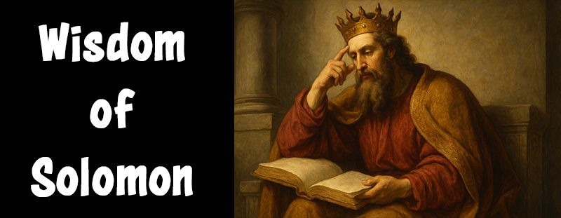 An artistic representation of King Solomon’s divine wisdom, portrayed with regal imagery and thoughtful atmosphere.