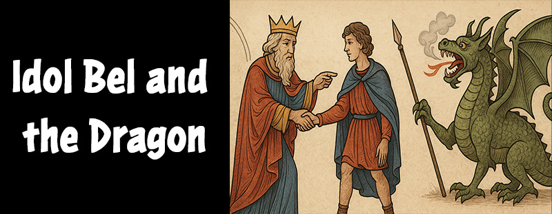 Daniel confronts the idol Bel and the dragon in Babylon