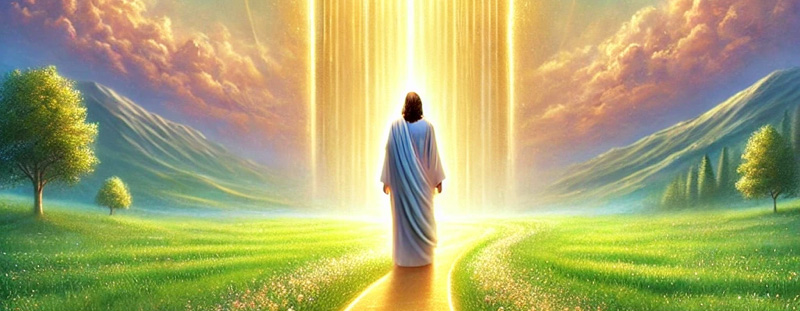 Inspirational western-themed image symbolizing Jesus as the way, truth, and life—reflecting John 14:6 with a path through a peaceful, open prairie.