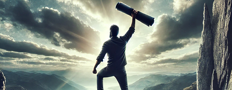 Inspirational image of a rugged cowboy standing up with strength at sunrise, symbolizing Jesus’ command in John 5:8—“Rise, take up thy bed, and walk.” Represents overcoming paralysis, rising in faith, and walking in obedience through God’s power.