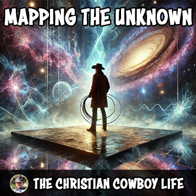 A cosmic cowboy riding light through galaxies, representing exploration, faith, and discovery.