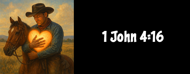 This image represents 1 John 4:16 and has an overlay that reads: “And we have known and believed the love that God hath to us. God is love; and he that dwelleth in love dwelleth in God, and God in him.” — 1 John 4:16