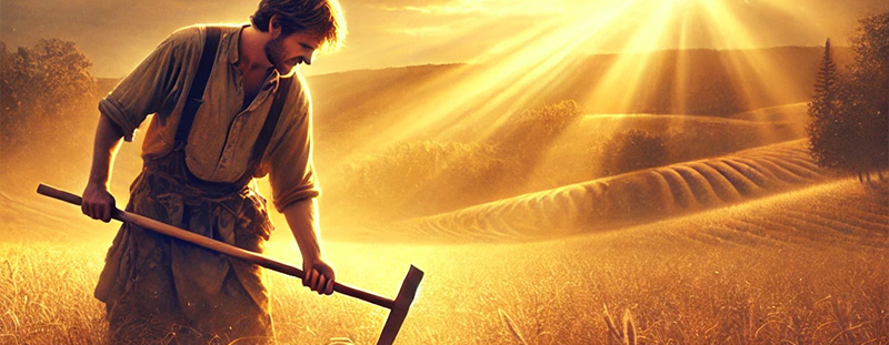 A visual representation of working with purpose and heart, symbolizing serving God in all that we do.