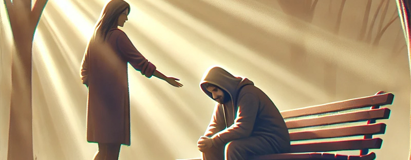 A symbolic depiction of a heavy heart being lifted by encouragement, representing the power of a good word to bring gladness and peace.