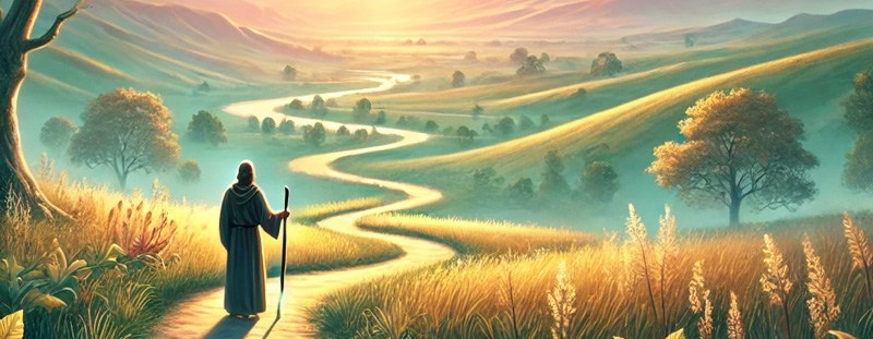 An image representing spiritual guidance and waiting on God’s direction, reflecting the message of Psalm 25:5.