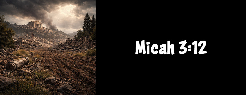 Micah 3:12 KJV Bible verse about judgment, accountability, and the consequences of corrupt leadership.