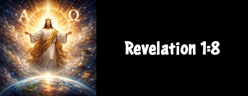 Revelation 1:8 KJV Bible verse about God being the Alpha and Omega, the beginning and the ending.