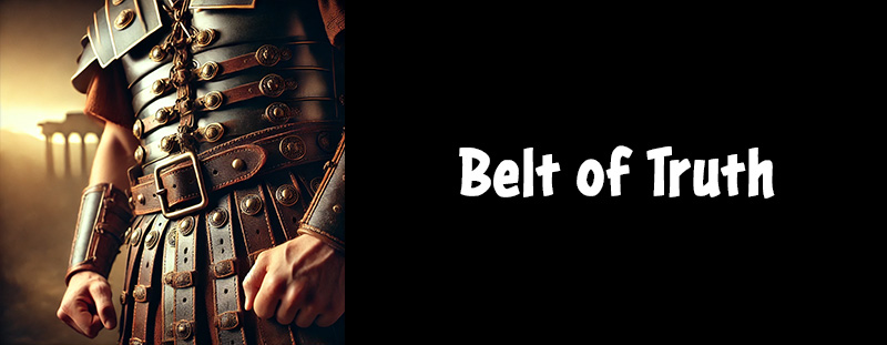 A cowboy wearing the Belt of Truth, symbolizing honesty, integrity, and grounding in God’s Word.