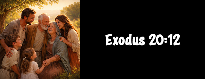 Exodus 20:12 KJV displayed with the verse about honoring father and mother and the promise of long life.