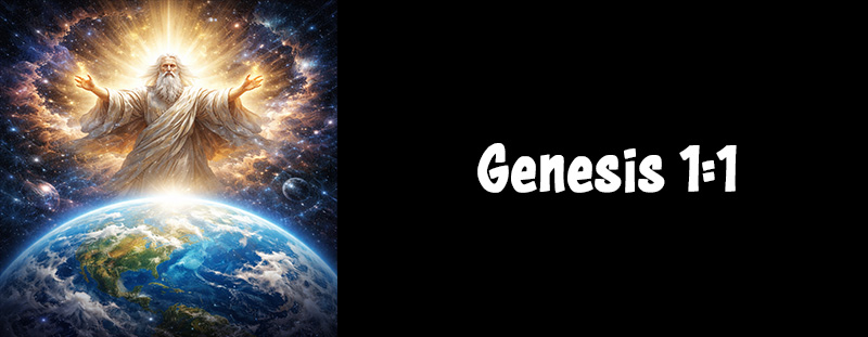 Genesis 1:1 Bible verse highlighting God as Creator of heaven and earth