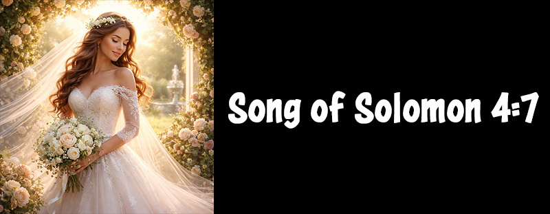 Song of Solomon 4:7 KJV Bible verse displayed with the scripture reference clearly labeled for inspirational Christian encouragement.